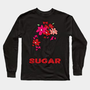 Sugar With Flowers On Her Head HapMothers Day Long Sleeve T-Shirt